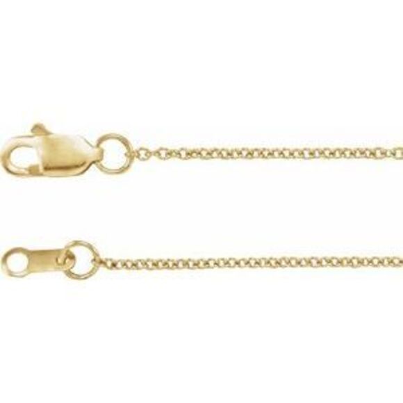 14K Yellow 1 mm Cable 18